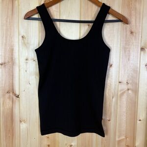 Athleta women’s black ribbed tank size small minimalist capsule layering basic